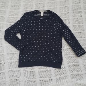 Navy blue polka dot sweater